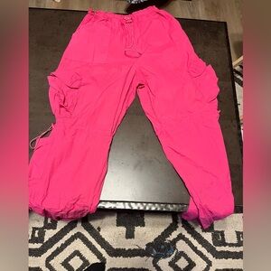 Pink parachute pants
